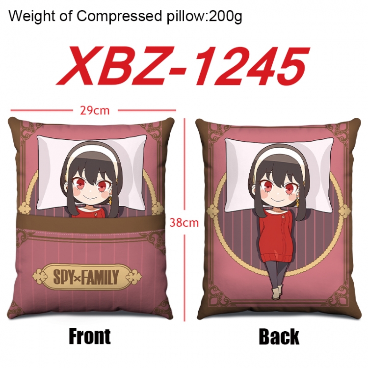 SPY×FAMILY Anime Square Crystal Velvet Pillow 29X38cm  XBZ-1245
