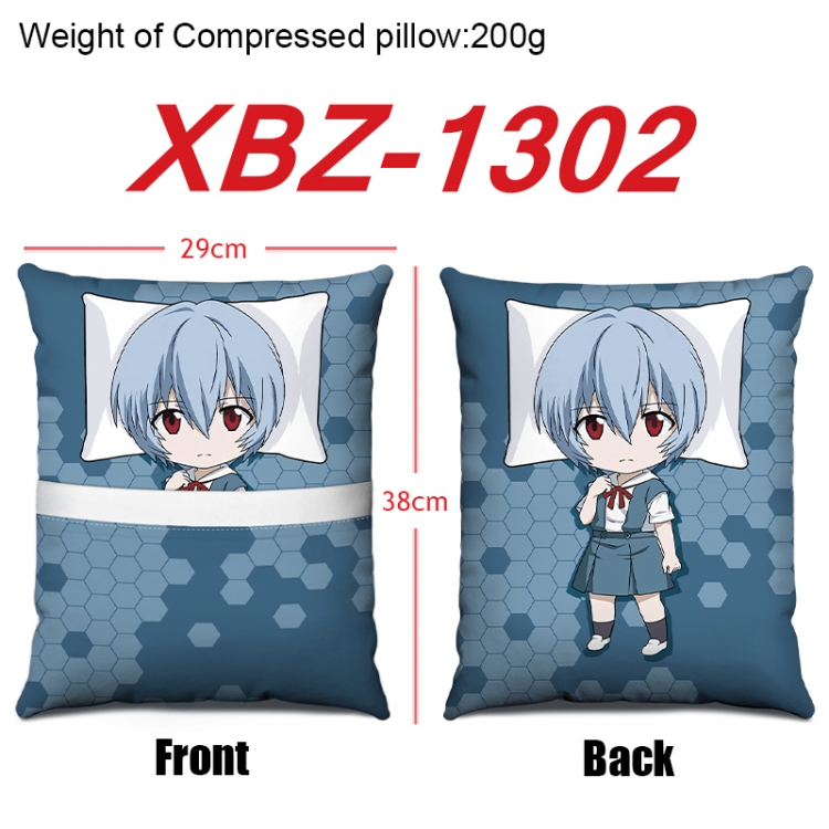 EVA Anime Square Crystal Velvet Pillow 29X38cm