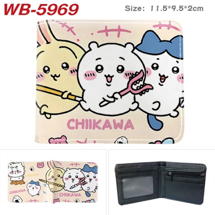 Chiiikawa Animation color PU leather half fold wallet 11.5X9X2CM WB-5969