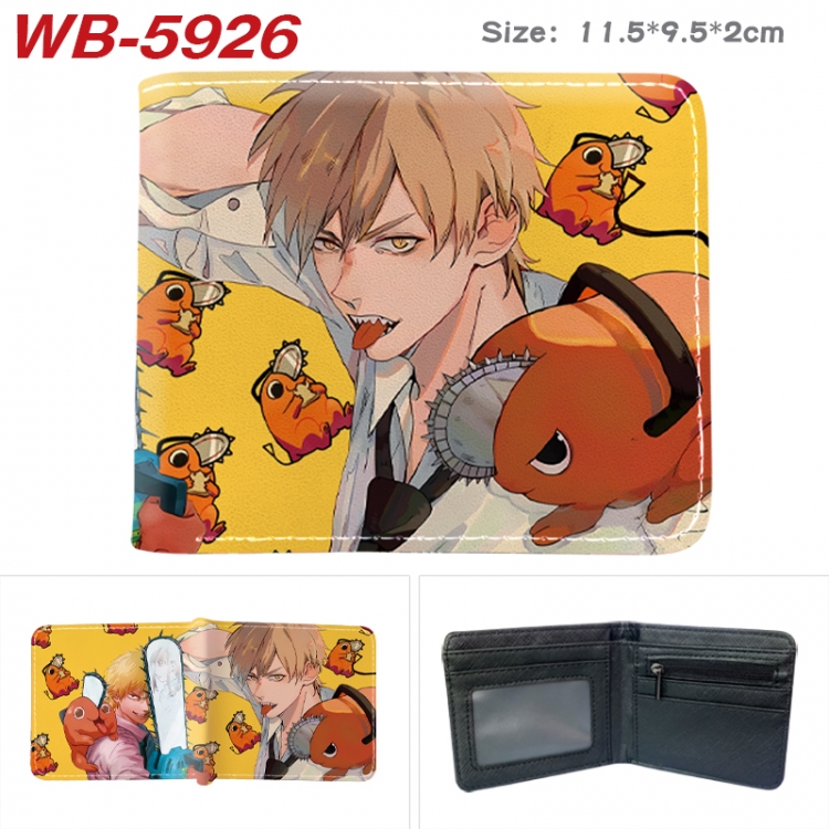 Chainsaw man Animation color PU leather half fold wallet 11.5X9X2CM WB-5926