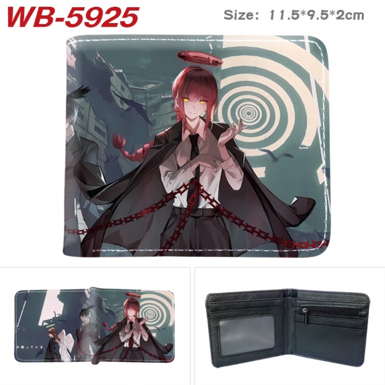 Chainsaw man Animation color PU leather half fold wallet 11.5X9X2CM WB-5925