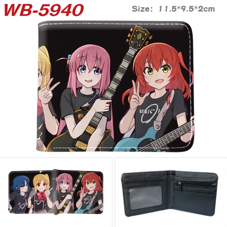 BOCCHI THE ROCK! Animation color PU leather half fold wallet 11.5X9X2CM WB-5940
