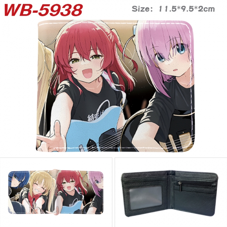BOCCHI THE ROCK! Animation color PU leather half fold wallet 11.5X9X2CM  WB-5938
