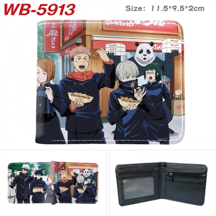 Jujutsu Kaisen Animation color PU leather half fold wallet 11.5X9X2CM  WB-5913