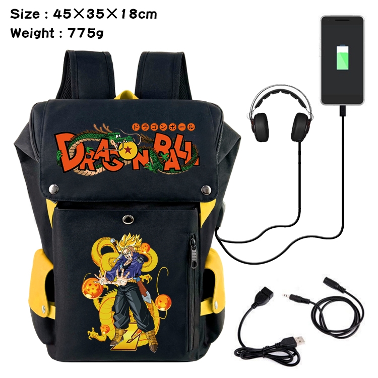 DRAGON BALL Anime Canvas Bucket Data Cable Backpack School Bag 45X35X18CM 775G