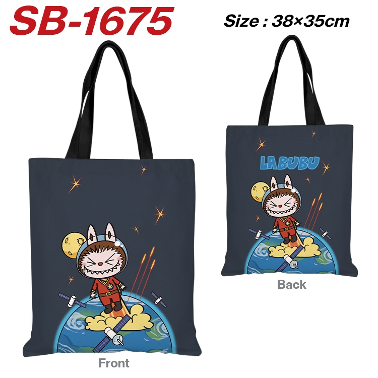 Labubu Anime Canvas Handheld Shoulder Bag Handbag Shopping Bag 38X35CM SB-1675