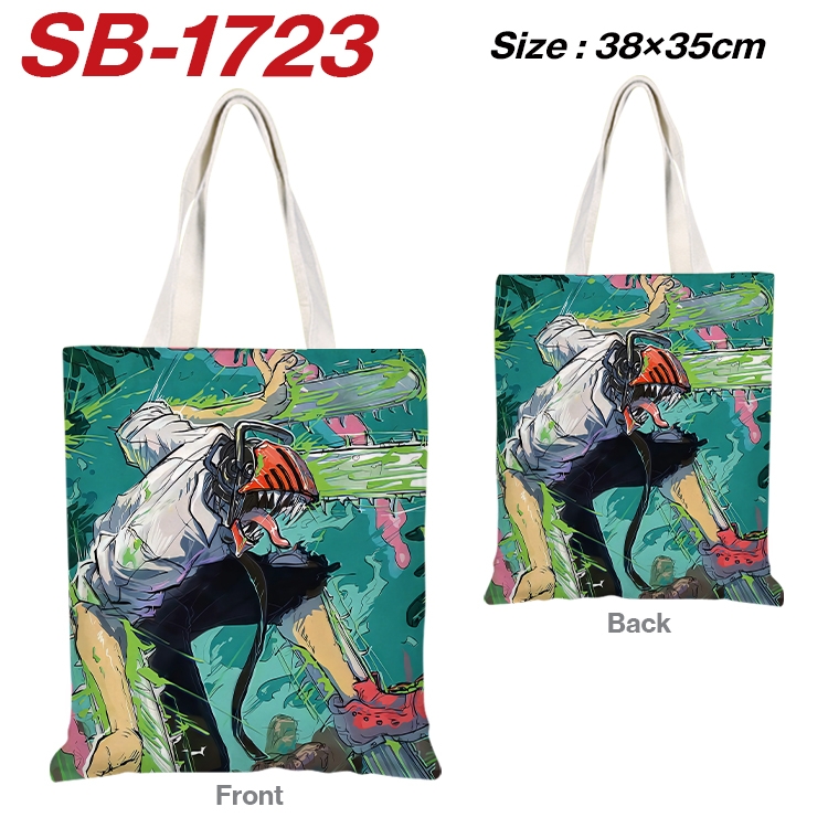 Chainsaw man Anime Canvas Handheld Shoulder Bag Handbag Shopping Bag 38X35CM  SB-1723
