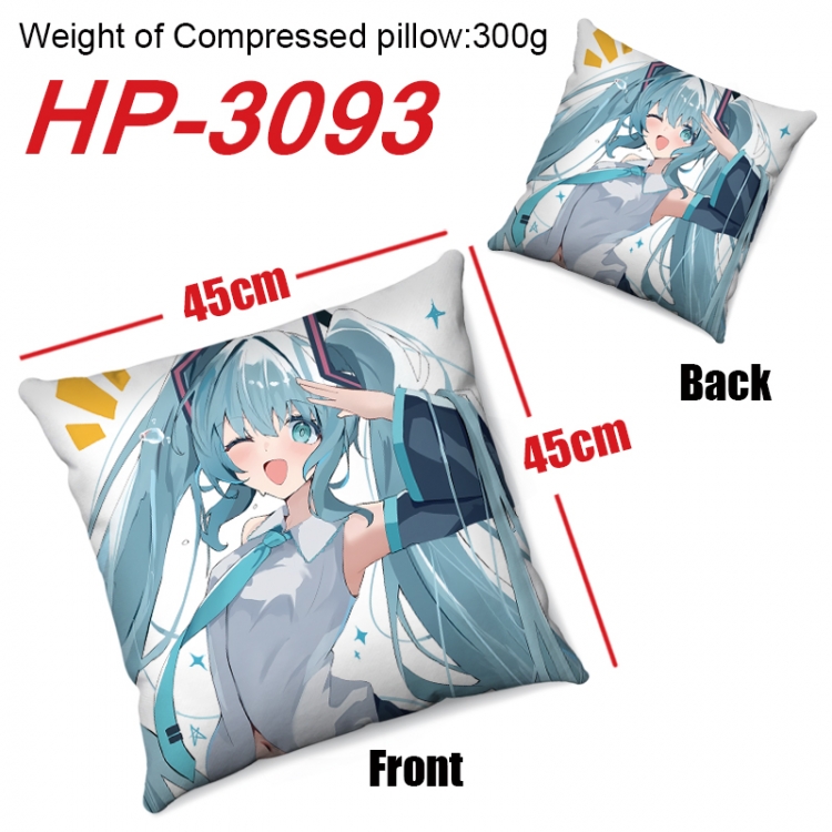 Hatsune Miku  Anime digital printing double-sided printed pillow 45X45cm NO FILLING HP-3093
