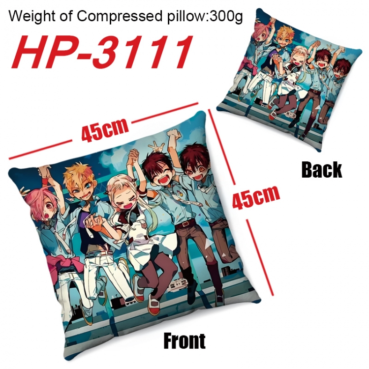 Toilet-bound Hanako-kun  Anime digital printing double-sided printed pillow 45X45cm NO FILLING HP-3111