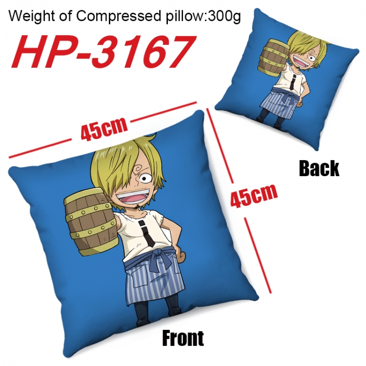 One Piece  Anime digital printing double-sided printed pillow 45X45cm NO FILLING HP-3167