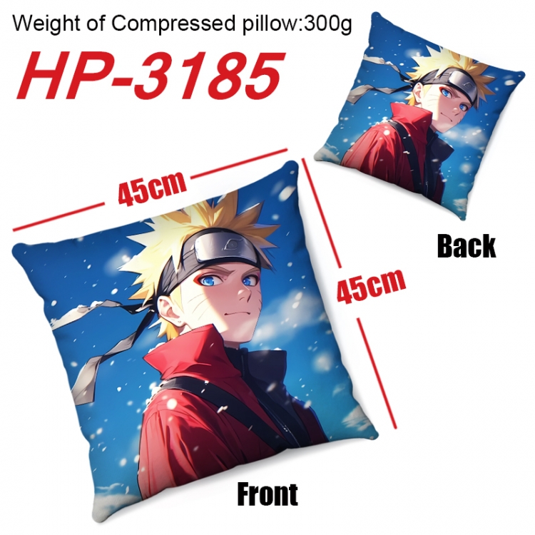 Naruto Anime digital printing double-sided printed pillow 45X45cm NO FILLING HP-3185