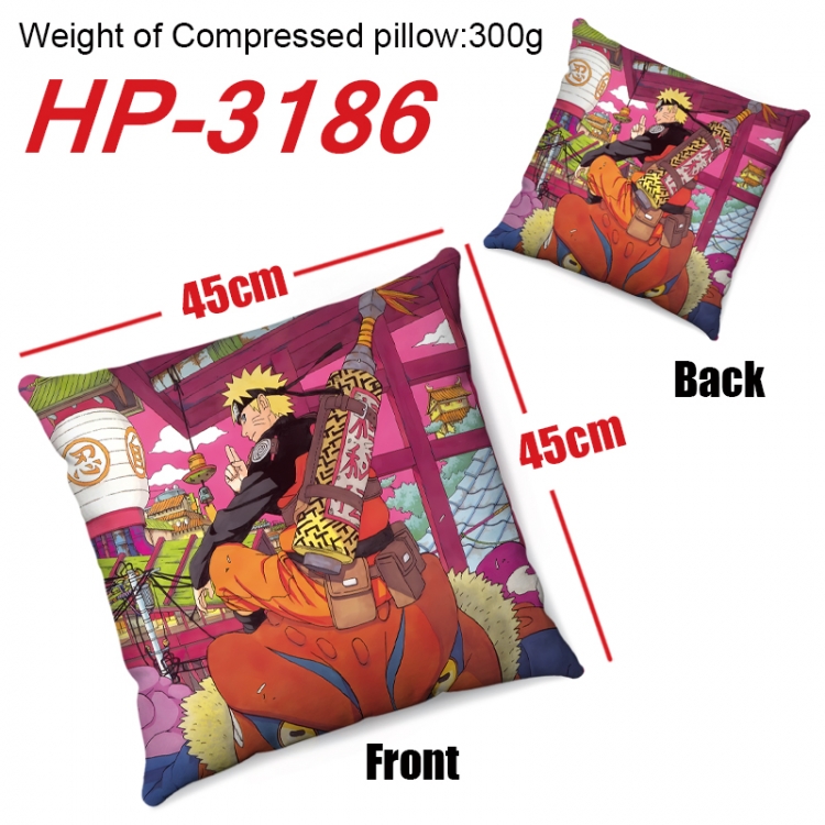 Naruto Anime digital printing double-sided printed pillow 45X45cm NO FILLING HP-3186