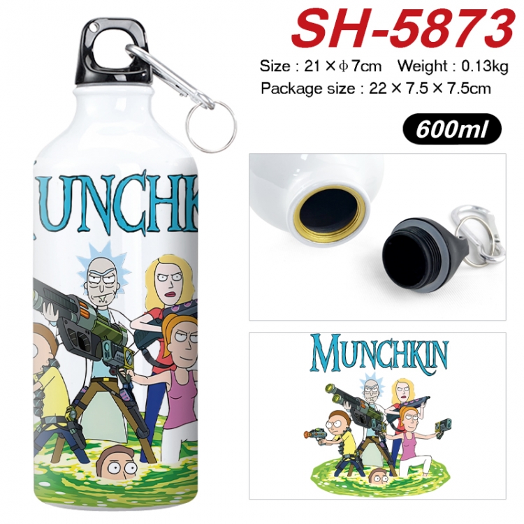 Rick and Morty Anime print sports kettle aluminum kettle water cup 600ml 21x7cm SH-5873