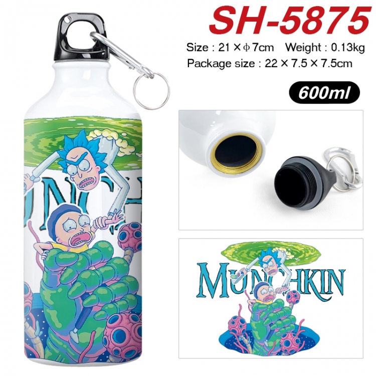 Rick and Morty Anime print sports kettle aluminum kettle water cup 600ml 21x7cm  SH-5875