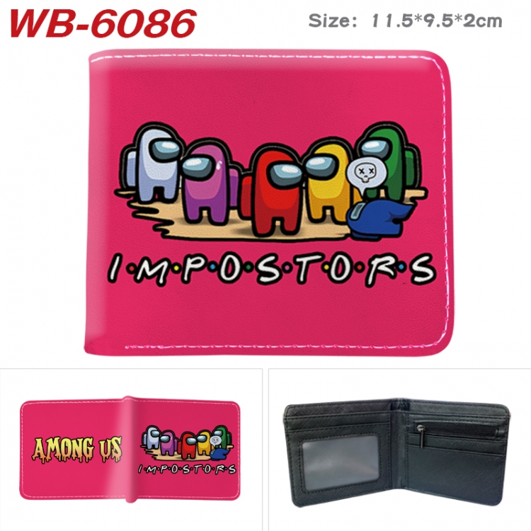 Among us Animation color PU leather half fold wallet 11.5X9X2CM  WB-6086