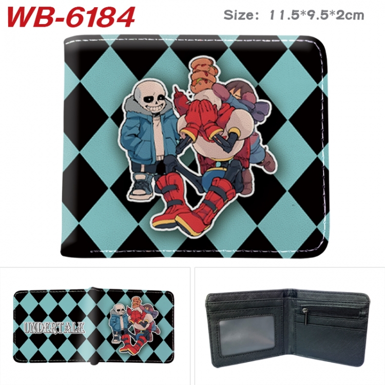 Undertale Animation color PU leather half fold wallet 11.5X9X2CM WB-6184