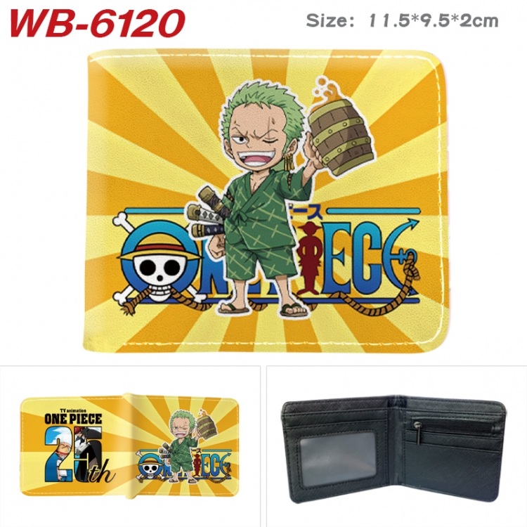 One Piece Animation color PU leather half fold wallet 11.5X9X2CM WB-6120