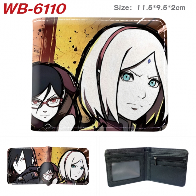 Naruto Animation color PU leather half fold wallet 11.5X9X2CM WB-6110