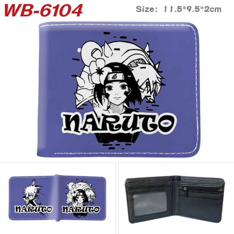 Naruto Animation color PU leather half fold wallet 11.5X9X2CM WB-6104