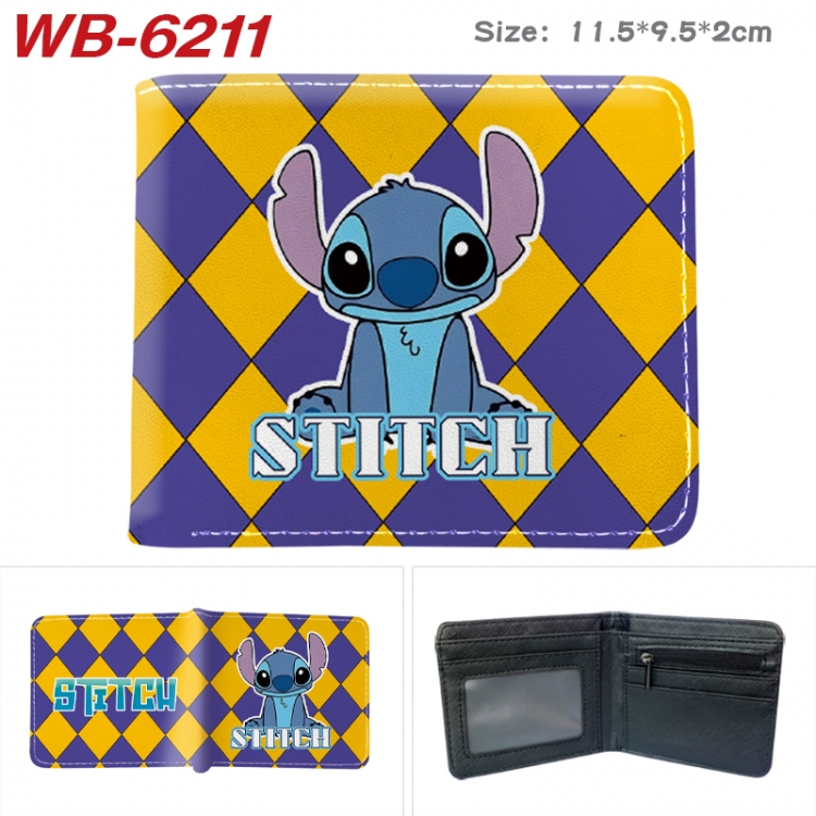 Lilo & Stitch Animation color PU leather half fold wallet 11.5X9X2CM