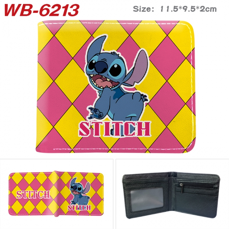 Lilo & Stitch Animation color PU leather half fold wallet 11.5X9X2CM
