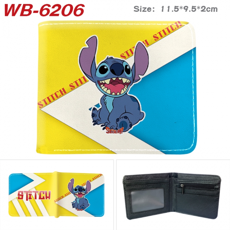 Lilo & Stitch Animation color PU leather half fold wallet 11.5X9X2CM