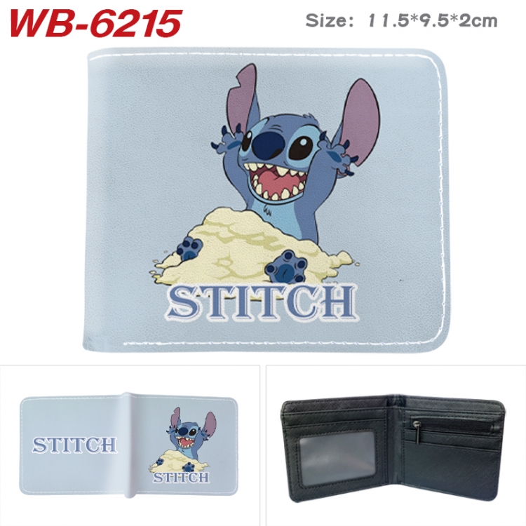 Lilo & Stitch Animation color PU leather half fold wallet 11.5X9X2CM