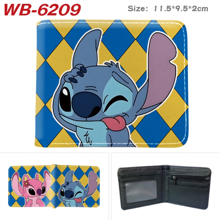 Lilo & Stitch Animation color PU leather half fold wallet 11.5X9X2CM