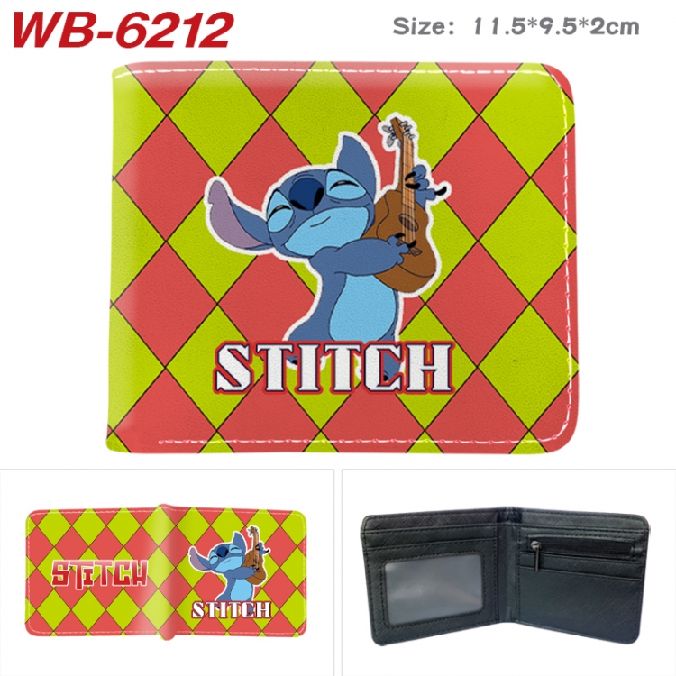 Lilo & Stitch Animation color PU leather half fold wallet 11.5X9X2CM