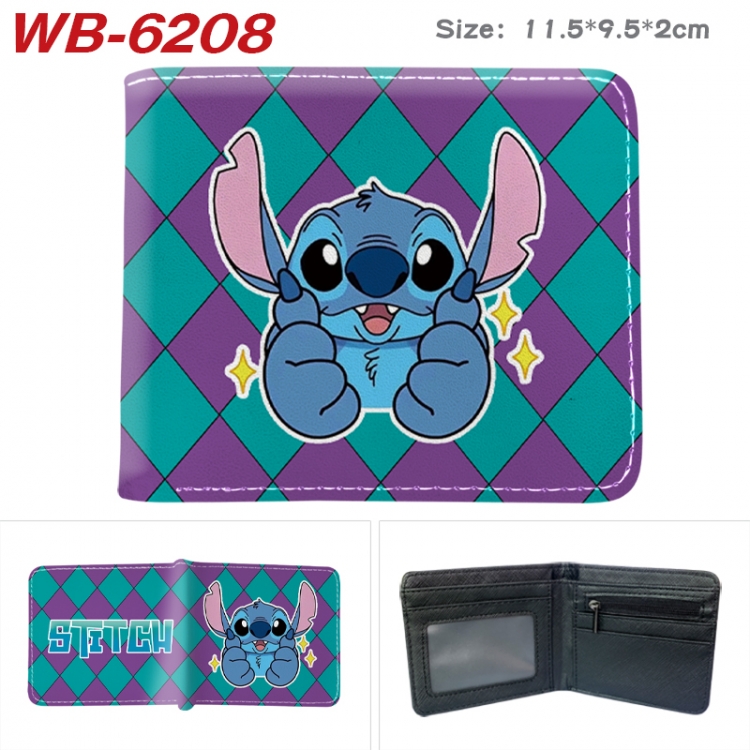 Lilo & Stitch Animation color PU leather half fold wallet 11.5X9X2CM