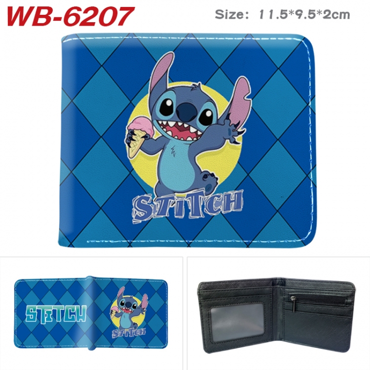 Lilo & Stitch Animation color PU leather half fold wallet 11.5X9X2CM