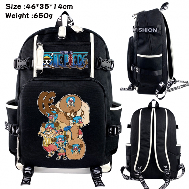 One Piece Data USB backpack Cartoon printed student backpack 46X35X14CM 650G