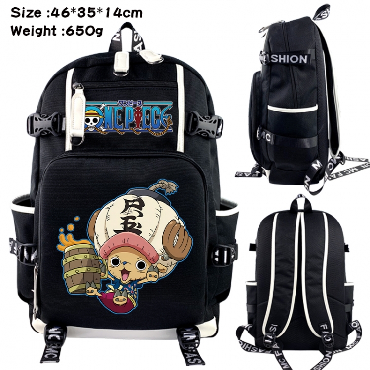 One Piece Data USB backpack Cartoon printed student backpack 46X35X14CM 650G