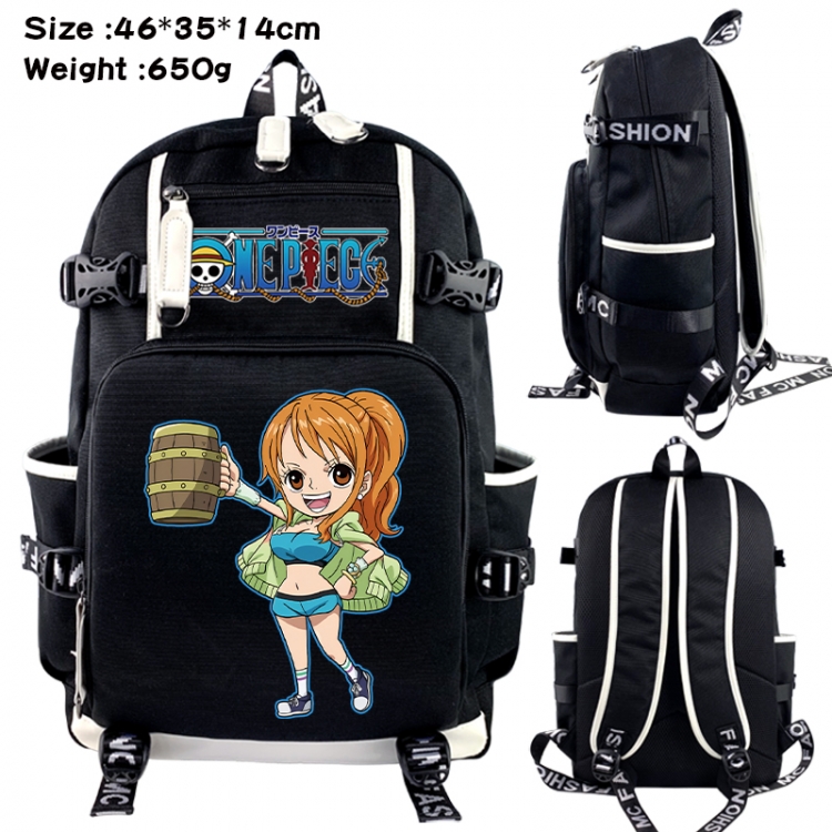 One Piece Data USB backpack Cartoon printed student backpack 46X35X14CM 650G