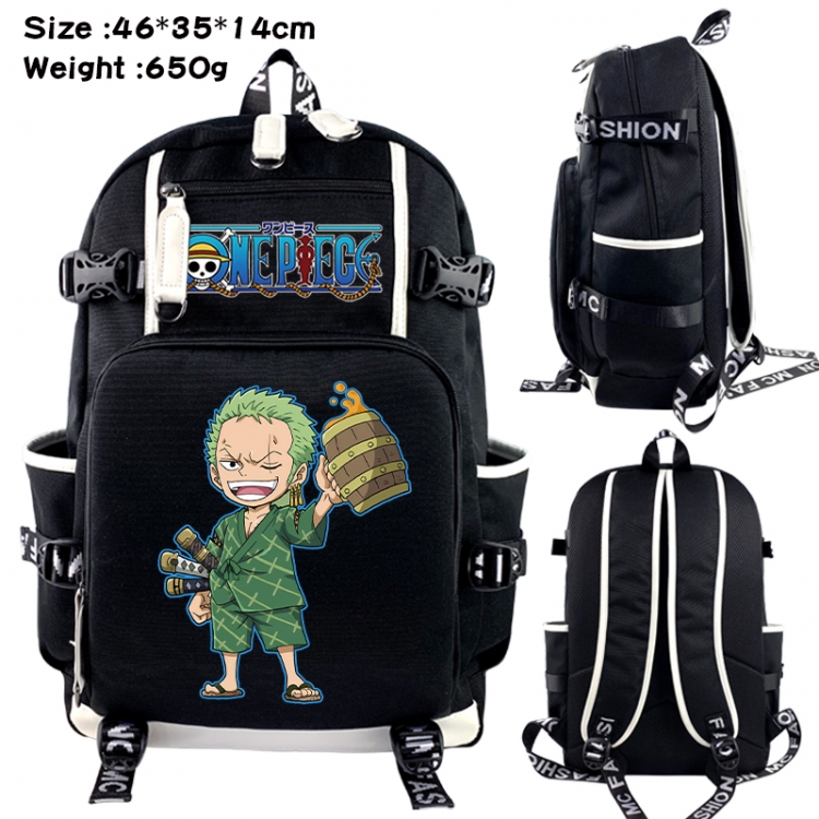 One Piece Data USB backpack Cartoon printed student backpack 46X35X14CM 650G