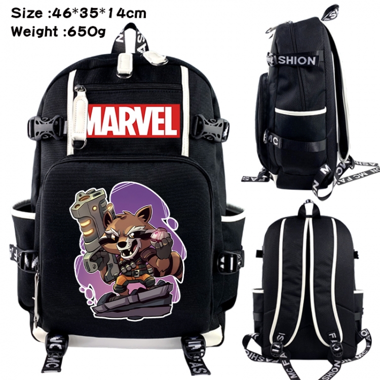 Marvel Data USB backpack Cartoon printed student backpack 46X35X14CM 650G
