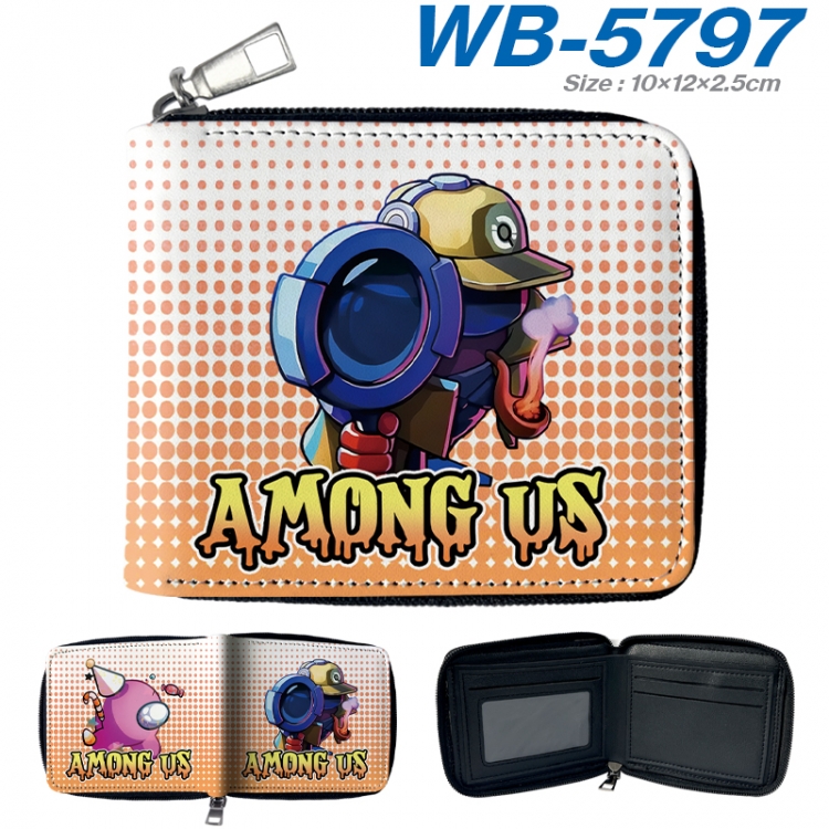 Among us Anime color short full zip folding wallet 10x12x2.5cm WB-5797
