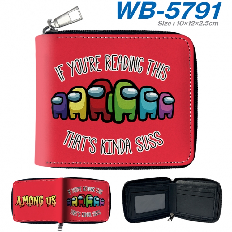 Among us Anime color short full zip folding wallet 10x12x2.5cm WB-5791
