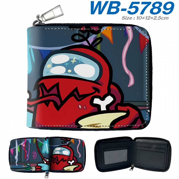 Among us Anime color short full zip folding wallet 10x12x2.5cm WB-5789