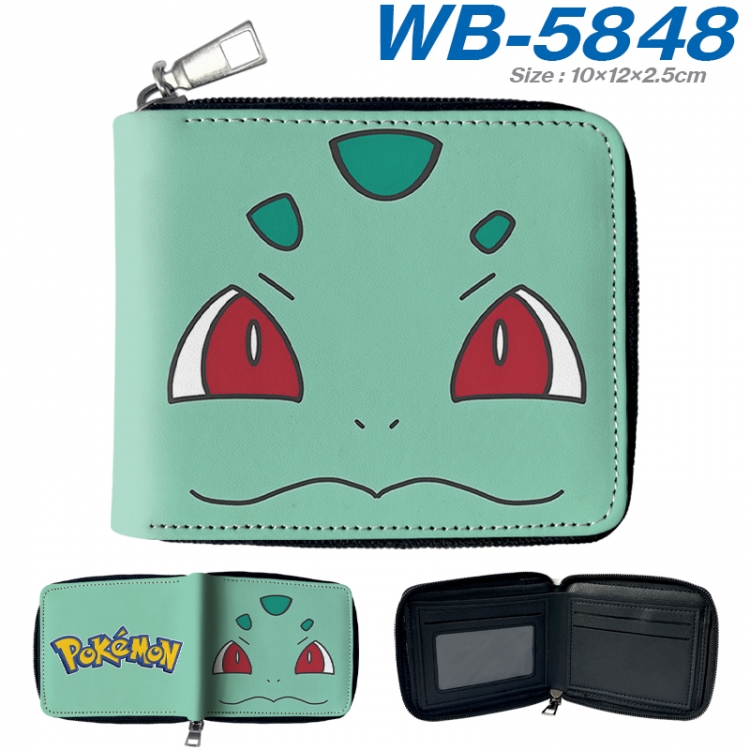 Pokemon Anime color short full zip folding wallet 10x12x2.5cm WB-5848