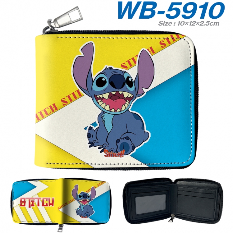 Lilo & Stitch Anime color short full zip folding wallet 10x12x2.5cm
