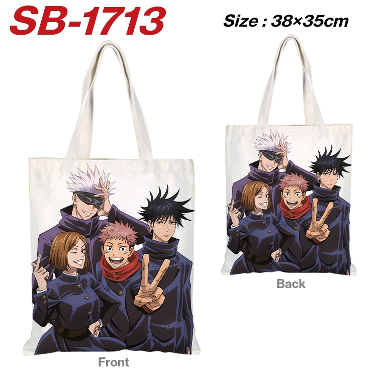 Jujutsu Kaisen Anime Canvas Handheld Shoulder Bag Handbag Shopping Bag 38X35CM  SB-1713