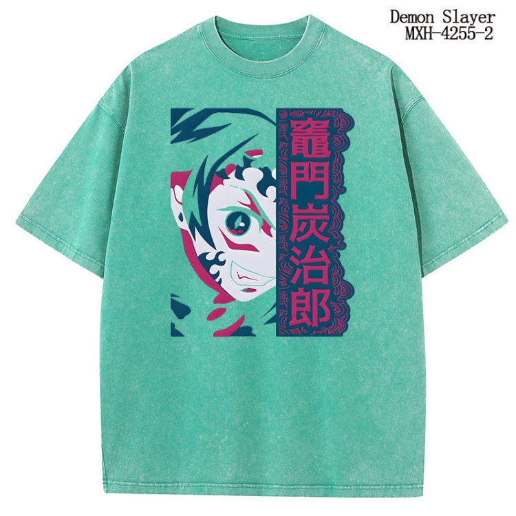 Demon Slayer Kimets Anime peripheral pure cotton washed and worn T-shirt from S to 2XL