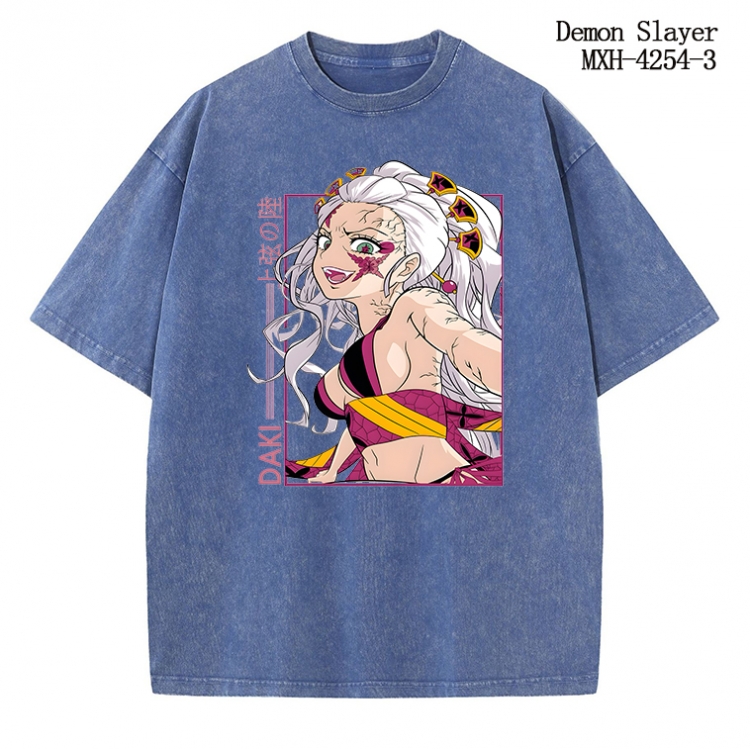 Demon Slayer Kimets Anime peripheral pure cotton washed and worn T-shirt from S to 2XL