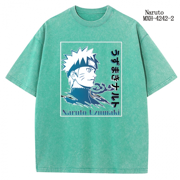 Naruto Anime peripheral pure cotton washed and worn T-shirt from S to 2XL