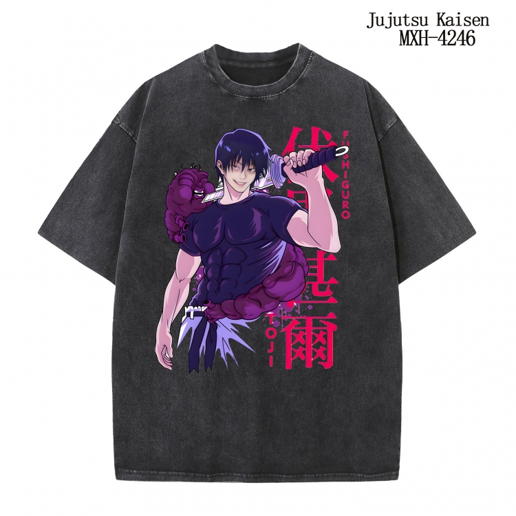 Jujutsu Kaisen Anime peripheral pure cotton washed and worn T-shirt from S to 2XL MXH-4246