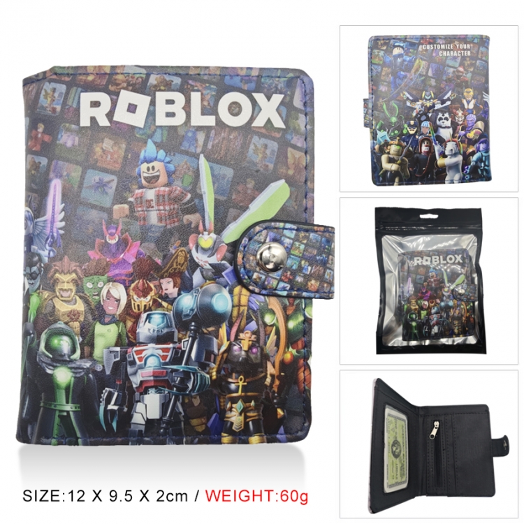 ROBLOX  PU vertical wallet short wallet buckle storage bag 12x9.5x2CM 60G