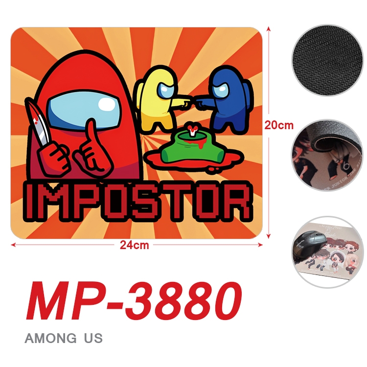 Among us Anime Full Color Printing Mouse Pad Unlocked 20X24cm price for 5 pcs MP-3880