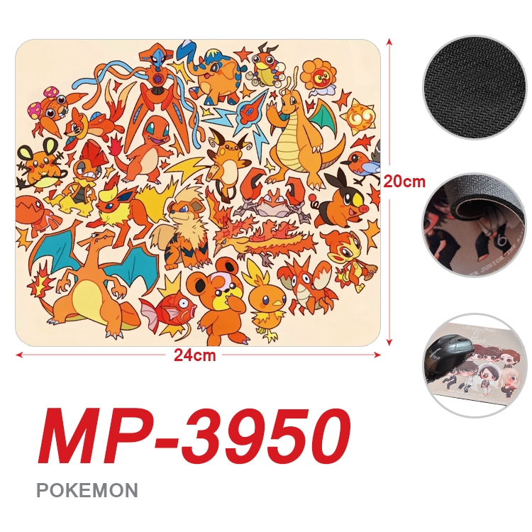 Pokemon Anime Full Color Printing Mouse Pad Unlocked 20X24cm price for 5 pcs MP-3950