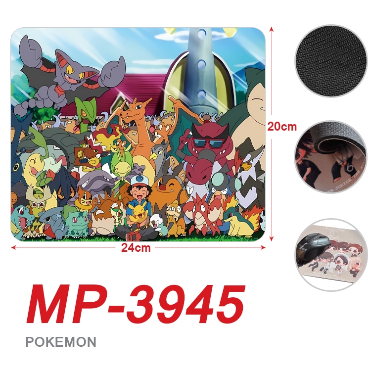Pokemon Anime Full Color Printing Mouse Pad Unlocked 20X24cm price for 5 pcs MP-3945